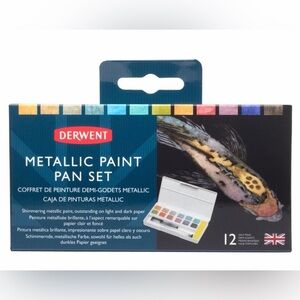 Derwent metallic paint pan set. 12 paint pans